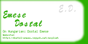 emese dostal business card